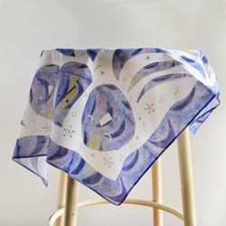 ハンカチ・スカーフ  / 月の番人 /パープル / ギフトにも 8枚目の画像