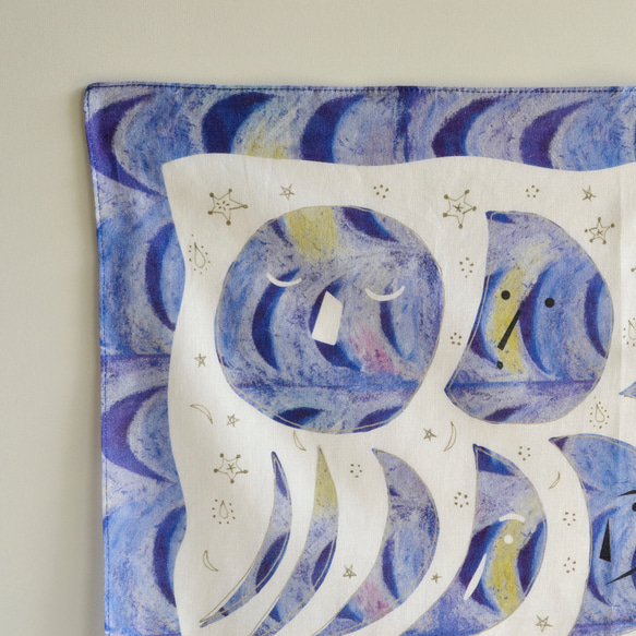 ハンカチ・スカーフ  / 月の番人 /パープル / ギフトにも 10枚目の画像