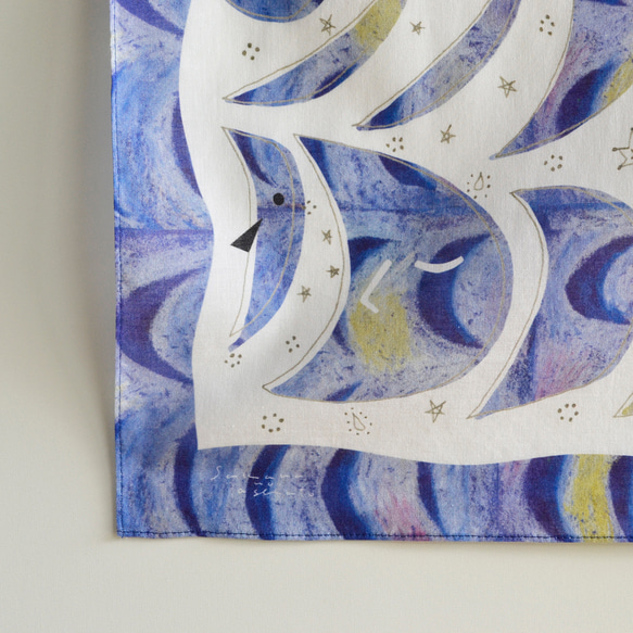 ハンカチ・スカーフ  / 月の番人 /パープル / ギフトにも 11枚目の画像