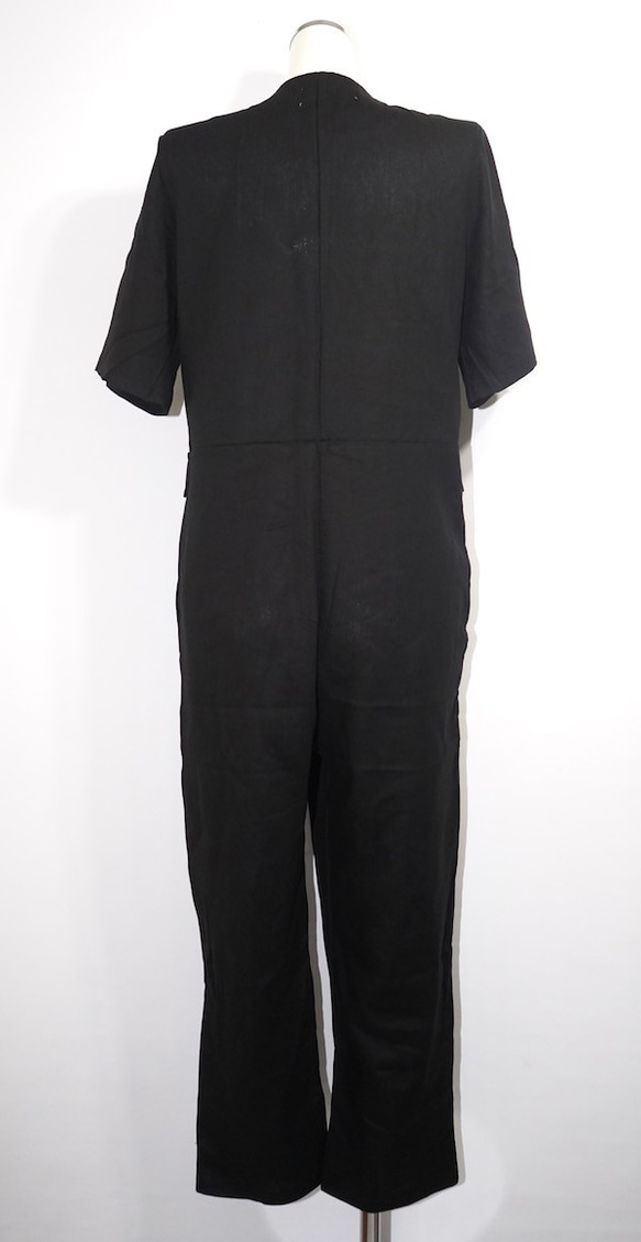 Double Breasted S/S Jumpsuit (black)セットアップ ブラック 黒 カジュアル 8枚目の画像
