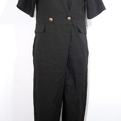 Double Breasted S/S Jumpsuit (black)セットアップ ブラック 黒 カジュアル 5枚目の画像