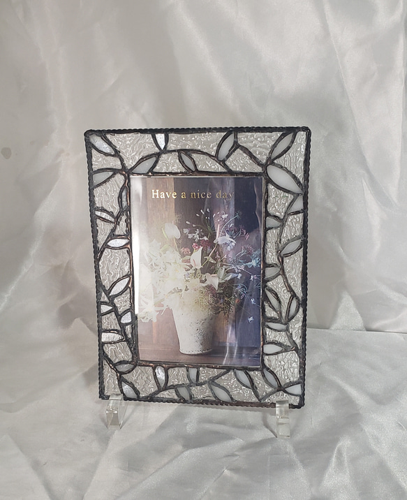 写真立て　ホワイトリーフ　ステンドグラス 人気・おすすめ｜使いやすい・旅行におすすめ 品質保証 全国発送 正規品・日本国内発送・安心保証付き