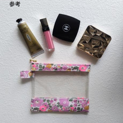 S 16.5×14 透明袋 Zanji Sunbeam Liberty Laminate Travel ♡美麗的設計，鮮豔的花朵 第8張的照片