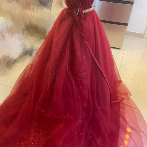 新品在庫処理！激安！赤 カラードレス ベアトップ ノースリーブ 結婚式  