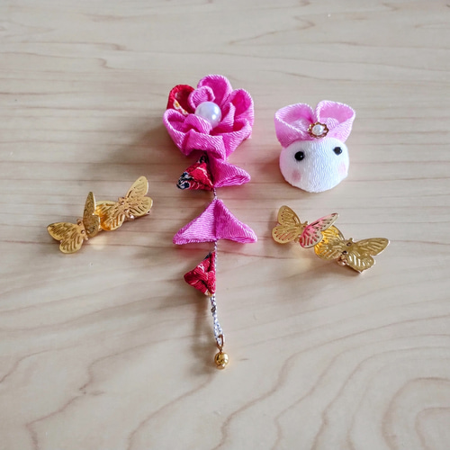 つまみ細工 髪飾り ヘアクリップ うさぎさん リボン Amazon.co.jp: 七五三髪飾り リボンクリップ ウサギさん つまみ