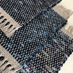 裂き織り　コースター☆彡麻糸フリンジタイプ（3種） 5枚目の画像