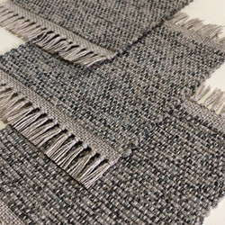 裂き織り　コースター☆彡麻糸フリンジタイプ（3種） 6枚目の画像