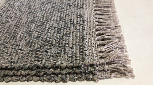裂き織り　コースター☆彡麻糸フリンジタイプ（3種） 9枚目の画像