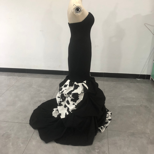☆ERDEM☆ エレガントツイードアシメトリーチェックドレス♪ 演奏会を豪華にしてくれるアシンメトリーデザインのネイビー