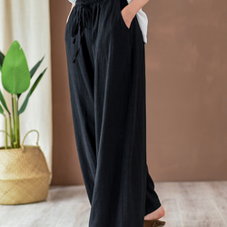 良品綿麻キュロット 亜麻ワイドパンツ #K17 8枚目の画像