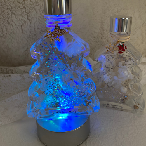 超早割クリスマス2025 ハーバリウムオイル クリスマスツリーガラス