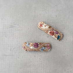 再販》154 小さな麦わら帽子のヘアクリップ ① リボン ヘアクリップ