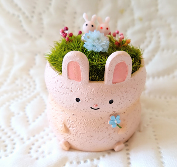 アニマルポット『うさぎちゃん(ピンクver')』 1枚目の画像