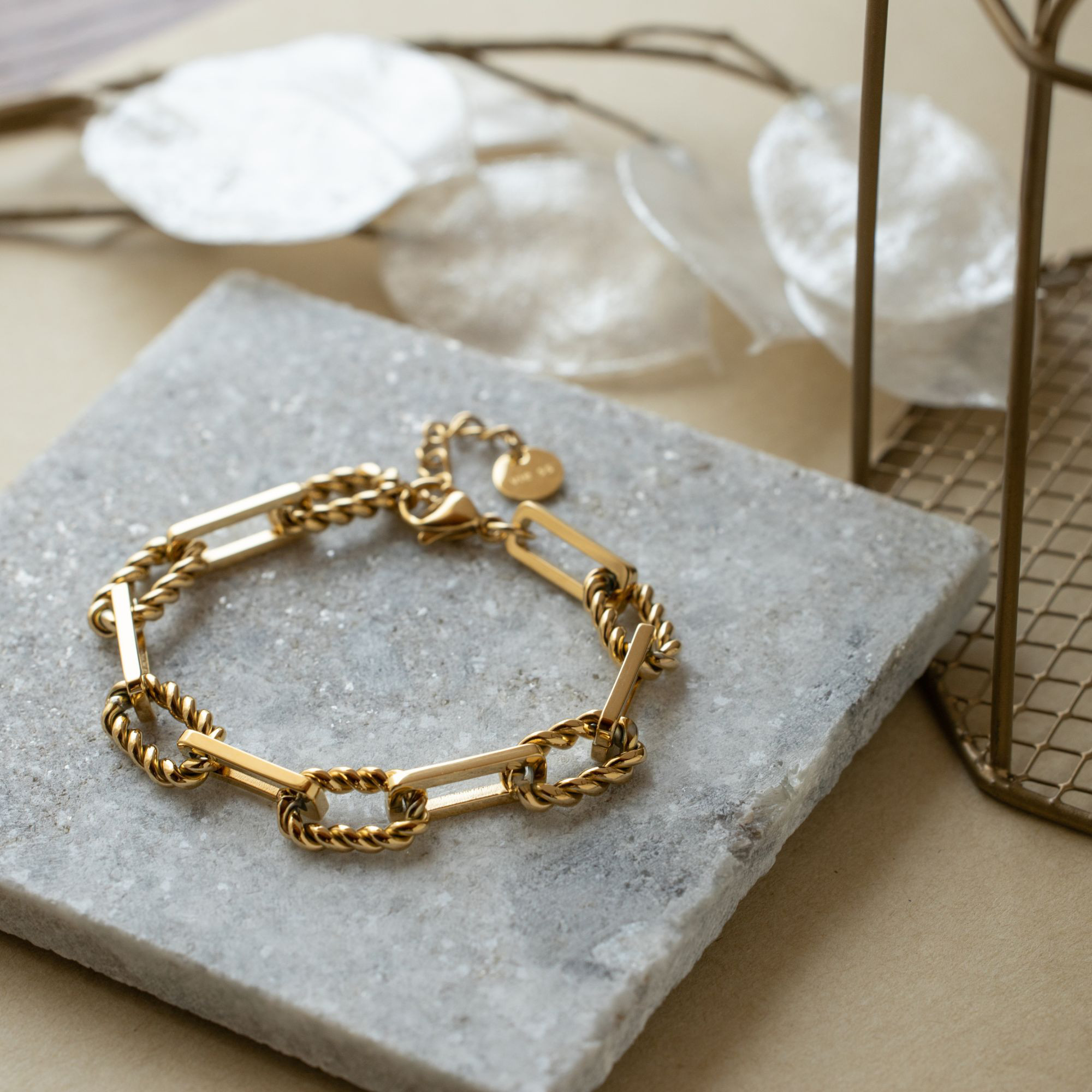 大きなチェーンのブレスレット　金属アレルギー対応　送料無料　Creema限定価格　B8024