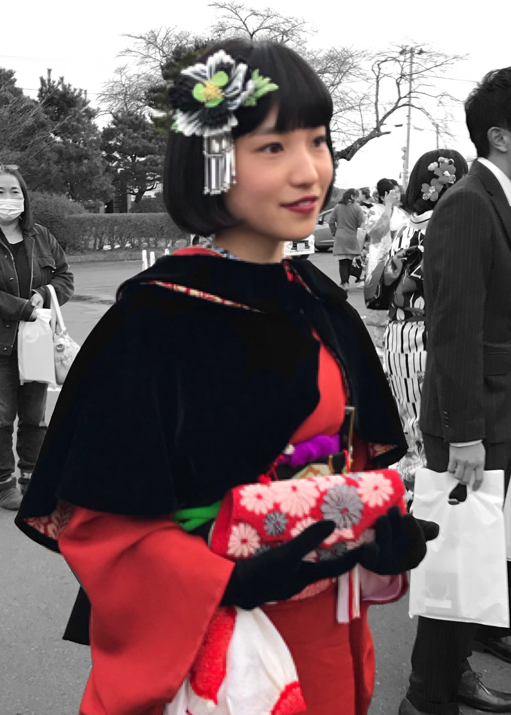 Sale オリジナルケープ ショール　成人式 卒業式 十三詣り 七五三