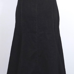 Black Denim Slit Mermaid Long Skirt ロングスカート ブラック 黒 カジュアル 7枚目の画像