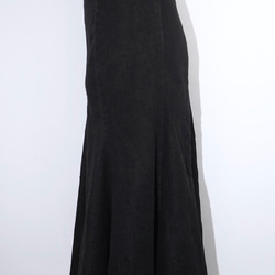 Black Denim Slit Mermaid Long Skirt ロングスカート ブラック 黒 カジュアル 6枚目の画像