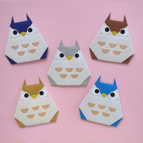 折り紙】フクロウ 5個 秋の壁面飾り 敬老の日 その他インテリア