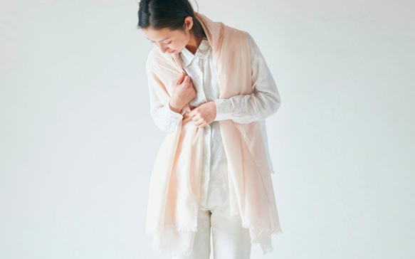 【new】enrica cottonsilk scarf / sesami-light grey / botanical 11枚目の画像