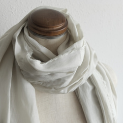 [新] enrica 棉絲圍巾 / 芝麻-淺灰色 / 植物色 第2張的照片