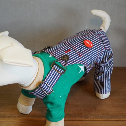 犬服 パッチワークバルーンサロペット オーバーオール 重ね着 - Miyume