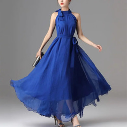海外からの素敵　海外製　パーティドレス　フレア（ダンス、フラメンコ用ドレス可）ブルー　Ｌサイズ 7枚目の画像