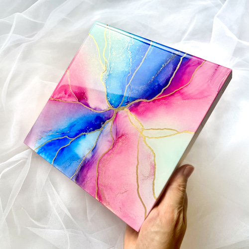 ステンドグラス風/アルコールインクアート/インテリアパネル その他