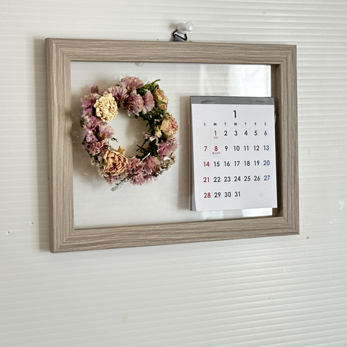 ドライフラワーフレームインテリア(壁掛け)カレンダー2024 カレンダー