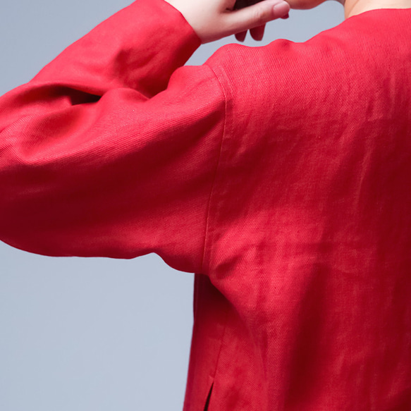 【wafu】プレミアム Linen Jacket 首があきすぎないジャケット / クリストローゼ h038a-ctr3 17枚目の画像