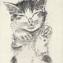 まねき猫・2023/銅版画(作品のみ） 2枚目の画像