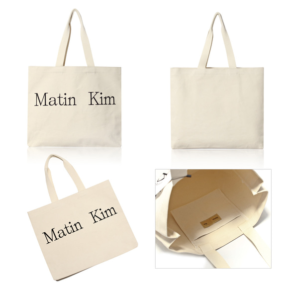 Matin Kim マーティンキム トートバッグ バッグ カバン コットン ベージュ ロゴ エコバッグ  ECOBAG 9枚目の画像