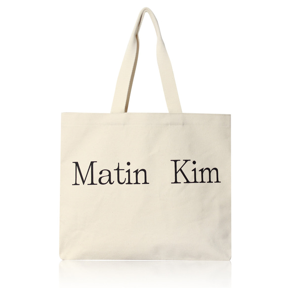 Matin Kim マーティンキム トートバッグ バッグ カバン コットン ベージュ ロゴ エコバッグ  ECOBAG 1枚目の画像