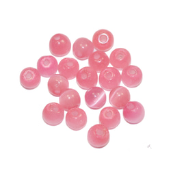 キャッツアイ ビーズ ピンクドロップミックス ３ｍｍ 色の薄い球が混ざる場合がございます 2枚目の画像