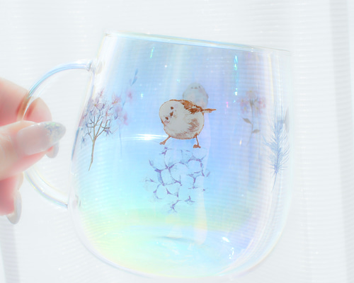 【2581】ぷっくりシマエナガちゃん(Bー3)カラフルオーロラホロ入り ぷっくり立体！うるちゅるポップシール/シマエナガ - CRUXTORE