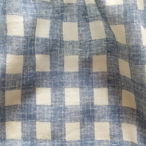 ダブルガーゼ フンティ ブルーチェック ×  ブルー    サラフンティ ふんどしパンツ 3枚目の画像