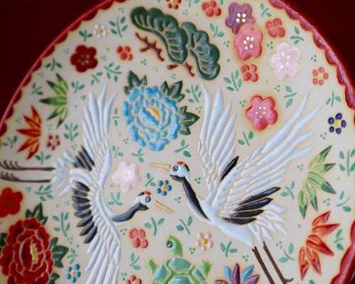 ◇タイルアート◇鶴と亀◇縁起物◇飾り皿◇絵皿◇ その他インテリア