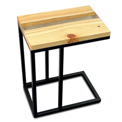 無垢板 ひのき 檜 天然木 サイドテーブル ソファーテーブル レジンテーブル 9枚目の画像