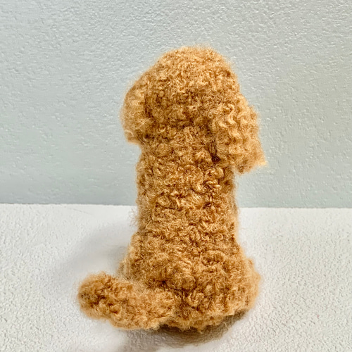 いつでもいっしょ♪ ふわふわ羊毛フェルトのレッドトイプードル 犬の