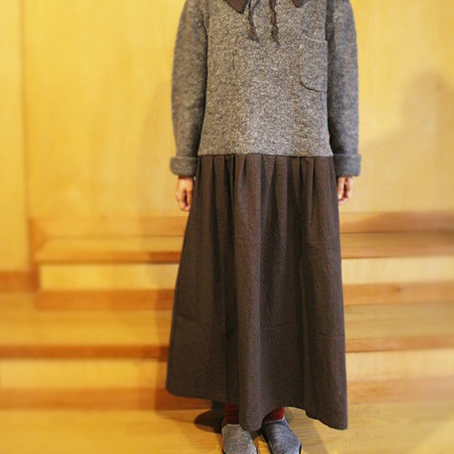 ☆セール☆＋R、ニットリメイクワンピースと付け襟セット