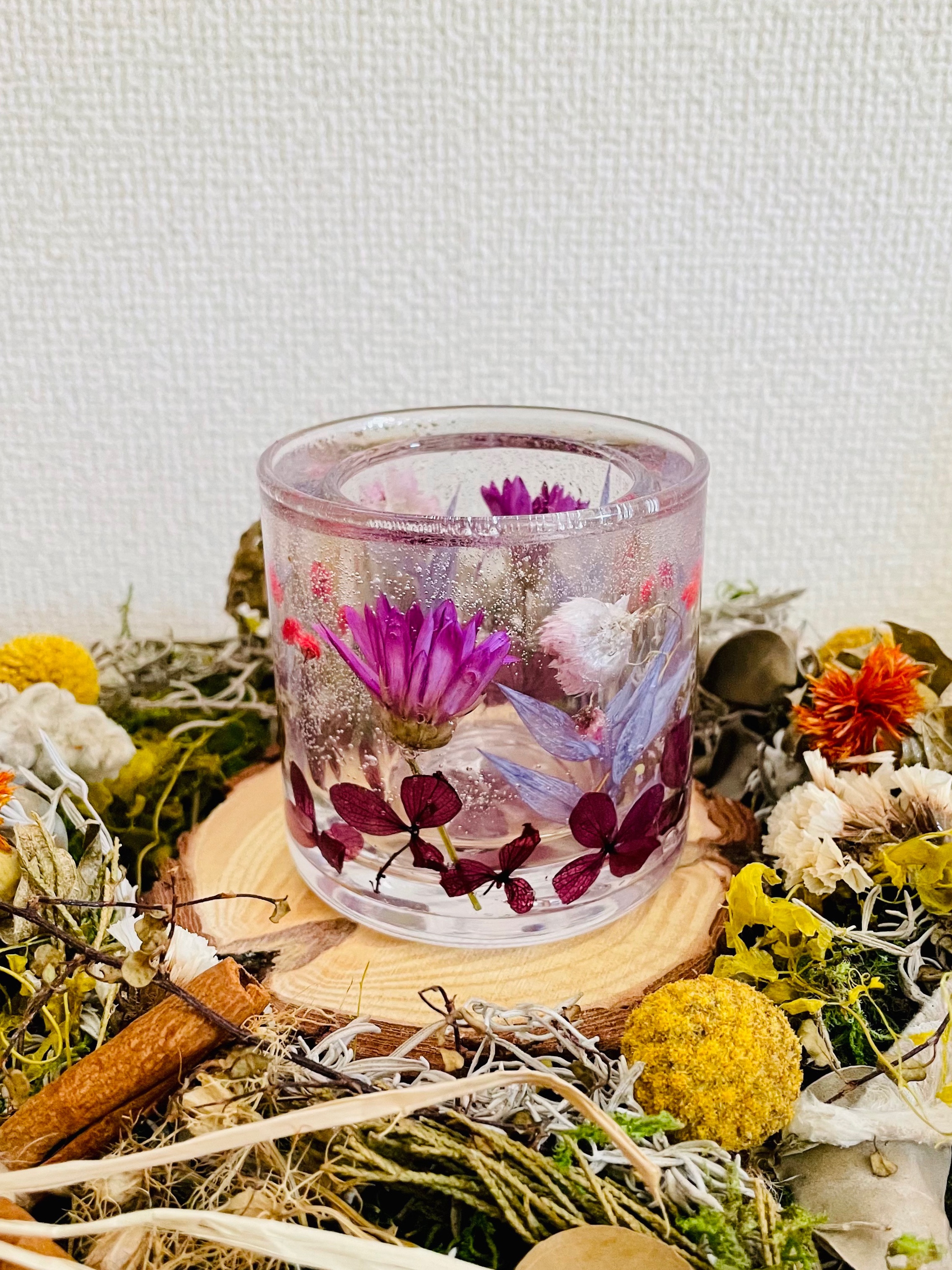 Ⅰ ㊲pinkボタニカルキャンドルホルダーset