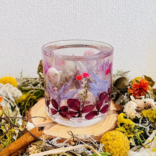 _たっぷりのお花で作る♪ボタニカルジェルキャンドルホルダー