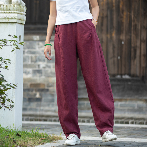 砂洗麻長褲，可選加厚，秋冬保暖#6170 第15張的照片