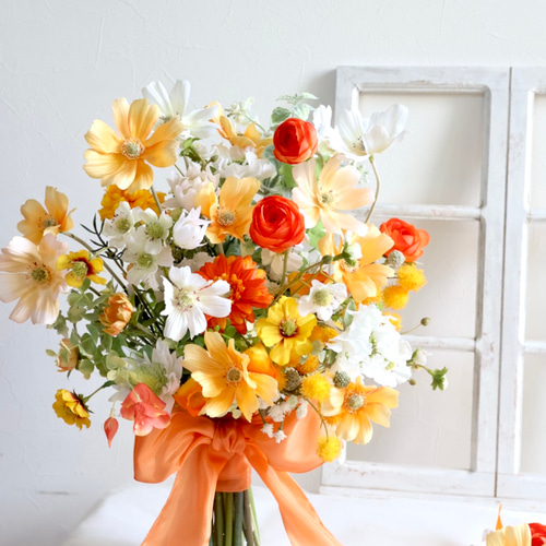 ビタミンコスモスブーケ ウェディングブーケ ブートニアセット ブーケ