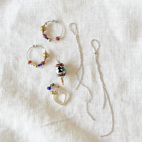 changing hoop earring no.4 真鍮　フープ　シルバー 　イヤリング　リング　イヤーカフ 3枚目の画像