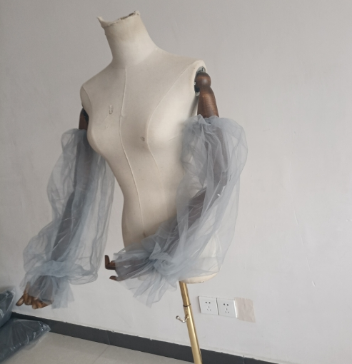 送料無料！グレー 取り外し袖 挙式 前撮 結婚式 二次会 オーダーメイド可能