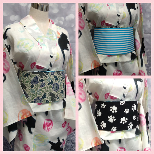新品 未使用 美品 半幅帯 半帯 浴衣帯 半巾帯 リバーシブル しけ