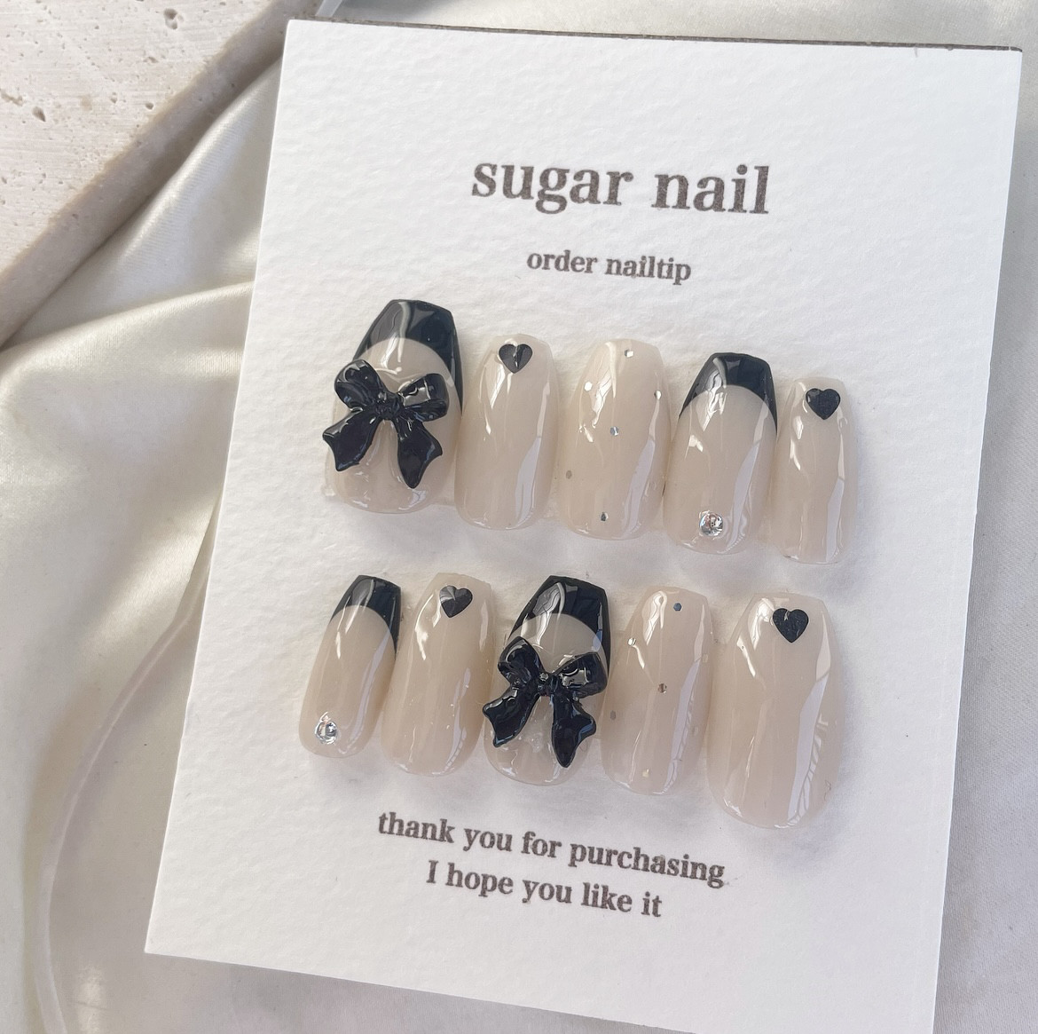 リボン ドット キラキラ ネイルチップ ハンドメイド リボン ドット キラキラ ネイルチップ ハンドメイド