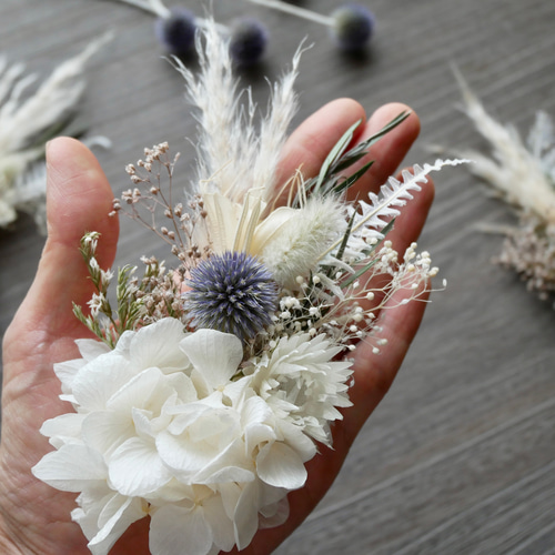 2wayお正月飾り】コサージュにもなるしめ縄飾り・ラタンホワイト