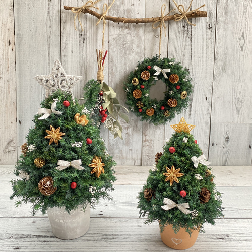卓上サイズ(高さ約20cm) プリザーブドフラワーのミニクリスマスツリー