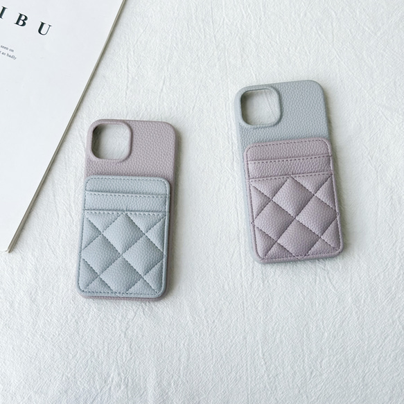 キルティング iphone 17 16 15 ケース バイカラー galaxy s25 ケース